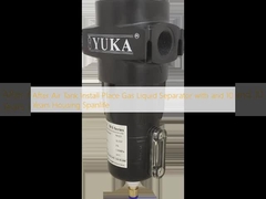 Após a instalação do tanque de ar, coloque separador de gás e líquido com 10 anos de vida útil